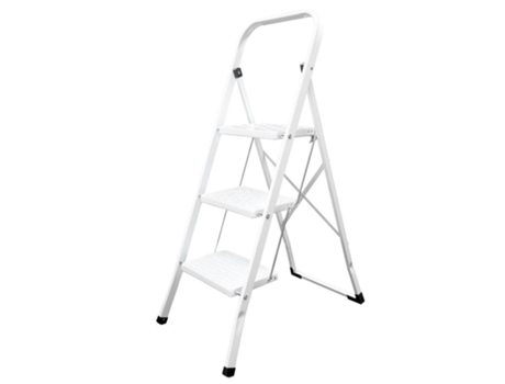 Escalera Domestica Acero 3 Peldaños. Escalerilla Blanca ORYX