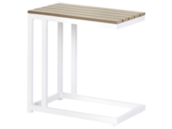 BELIANI Mesa de Jardín Messina Plástico Madera Marrón Claro 35X60X59