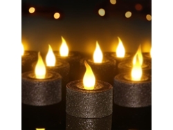 Velas Led Negras Operadas Por Batería, Velas Sin Llama Para Decoración De Halloween Y Estantes