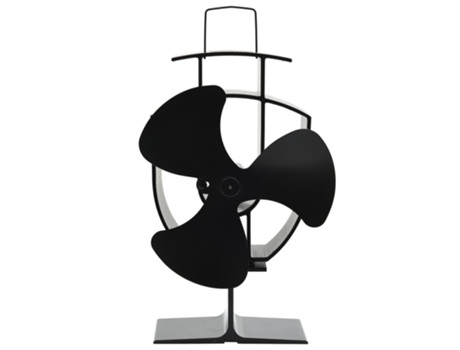 vidaXL Ventilador de estufa accionado por calor 3 aspas negro
