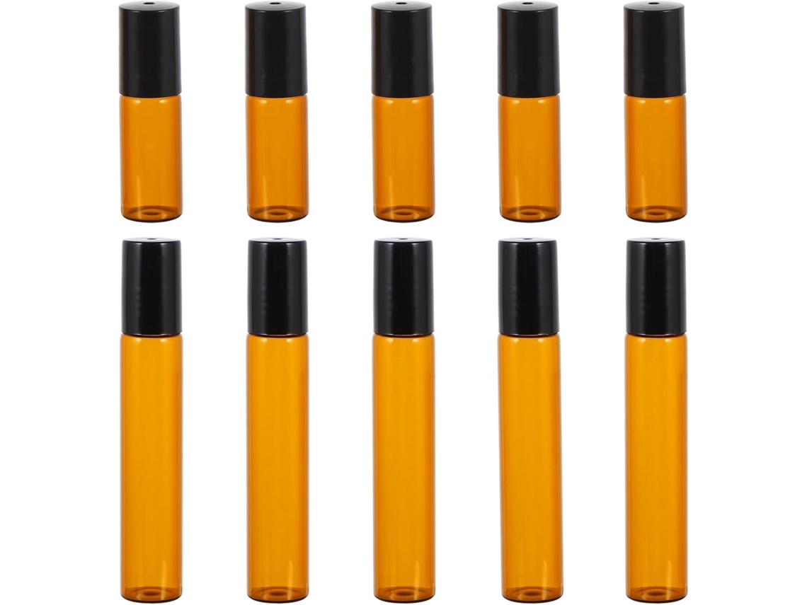 Lot De 10 Flacons Roll, On En Verre Teinté Marron 5ml Y 10ml