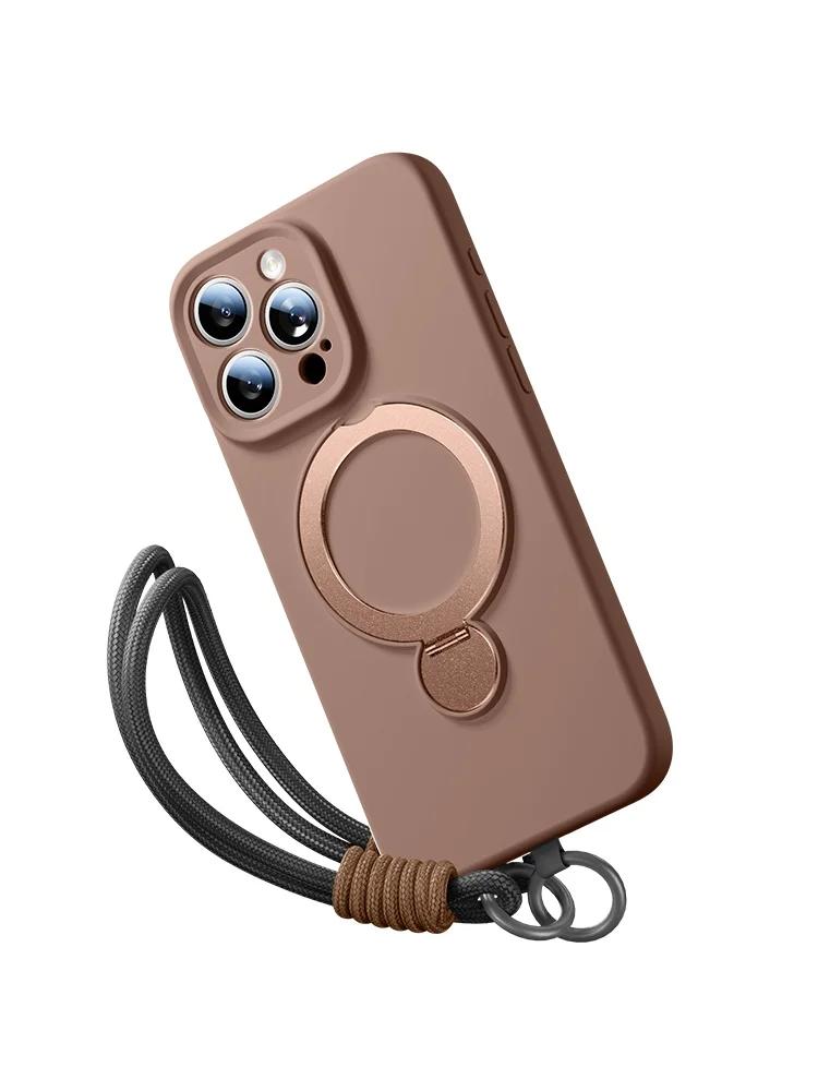 (iphone 13 Pro Max Marrón) Funda Magnética Magsafe Con Soporte Para Líquido Y Base Giratoria De 360°
