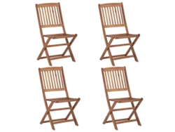 Sillas de jardín plegables de madera maciza de acacia DKD Home Decor, 4 piezas