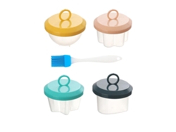 4 Moldes De Silicona Antiadherentes Para Cocinar Huevos Y Preparar Sándwiches De Huevo Para El Desayuno.