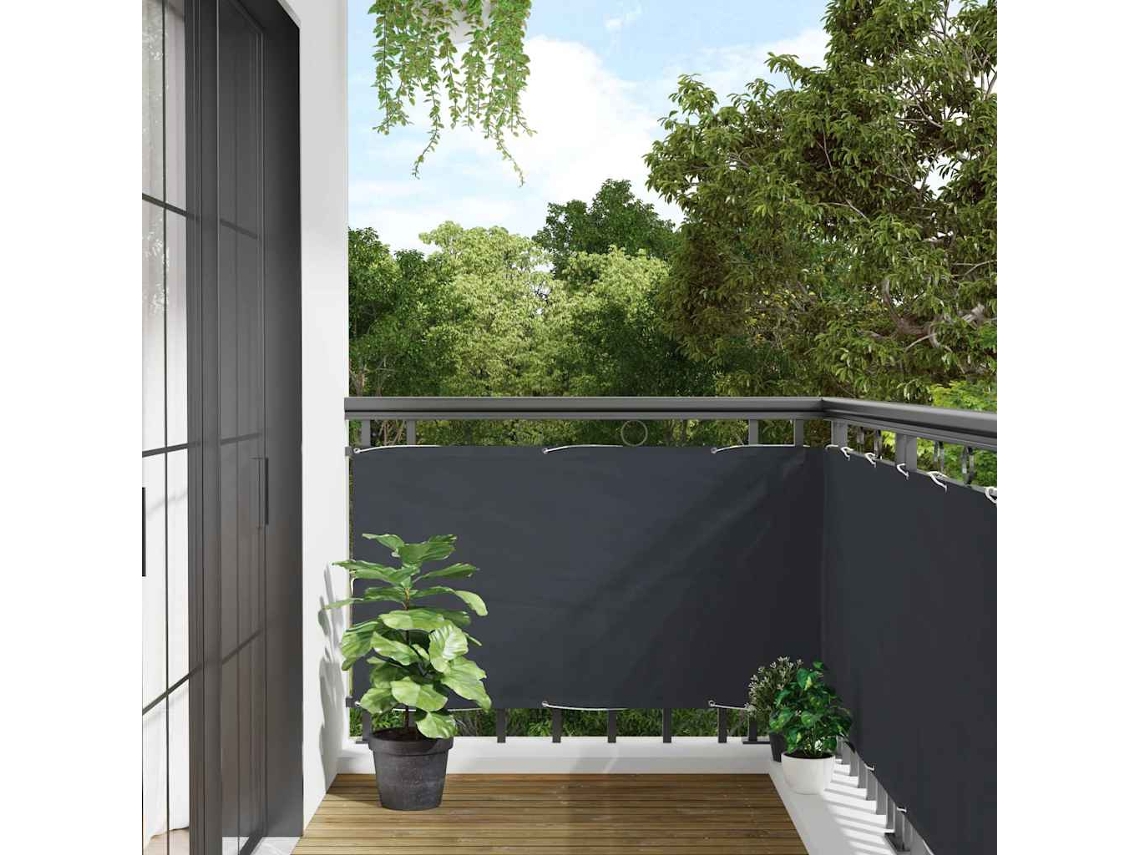 Mampara de privacidad para balcón, 400 x 120 cm, PVC, antracita, WSD755538 Lovely Home