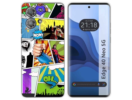 Funda Diseño Comic para Motorola Edge 40 Neo 5G TUMUNDOSMARTPHONE Silicona Multicolor