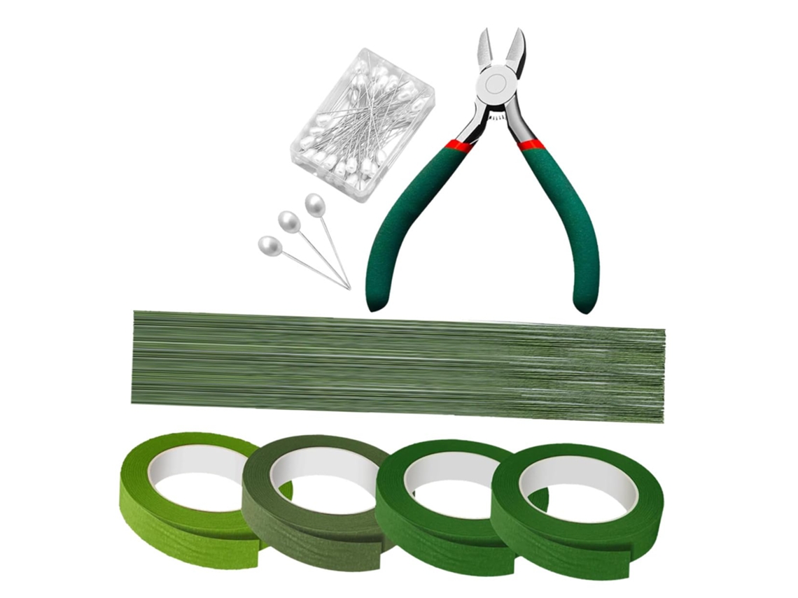 Besportble Kit De Cinta Adhesiva Y Alambre 11.50 X 9.50 X 2.50 Cm Pulgadas Accesorios Para Ramos: Incluye C...