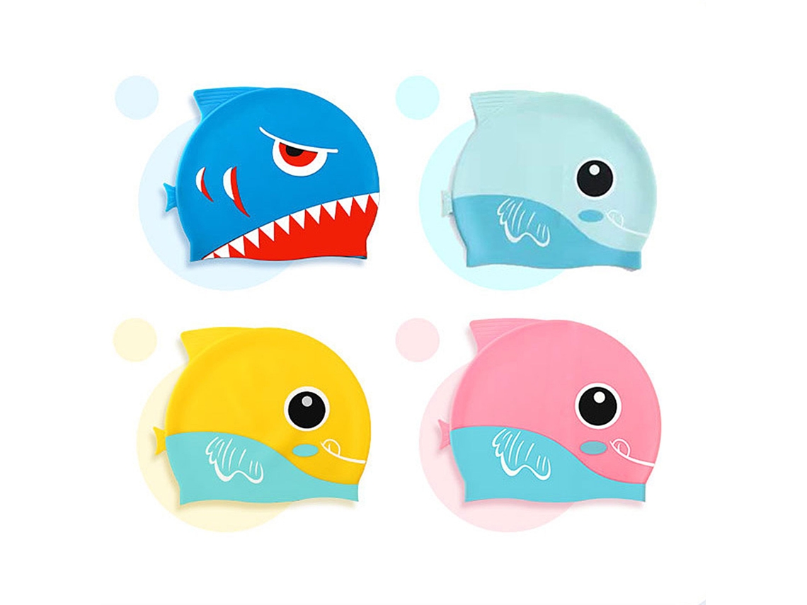Juguete de silicona con forma de pez de dibujos animados para niños de 3 a 12 años, color azul.