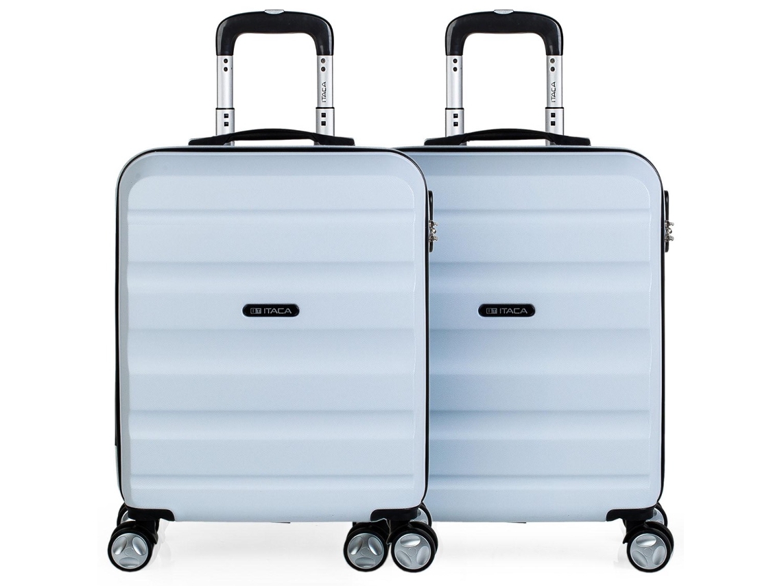 Conjunto de 2 Maletas de Cabina ITACA T71650P ABS Blanco  (55x40x20cm - 40L)