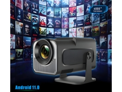 Miniproyector inteligente Szsmart Hy320 con corrección trapezoidal automática, wifi y Bluetooth, ideal para cine en casa.