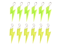 12 colgantes reflectantes (amarillo fluorescente y verde)
