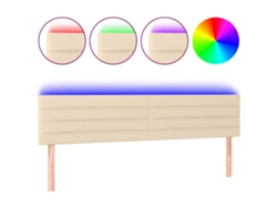 Maison Exclusive - Cabecero Con Led De Tela Color Crema 200x5x78/88 Cm