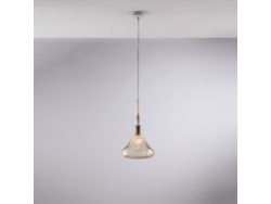 Nemesi - Suspensión De Hierro Con Cristal Pyrex Ámbar 1 Luz 142 - Ø20 - Bl280-s1-am
