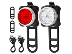 Conjunto Luz Bicicleta 4modos 2cable/4asa Negro Yizhood