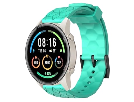 Correa de reloj inteligente para Xiaomi MI Watch Sport 22 mm Patrón de fútbol Correa de reloj de silicona de color sólido (verde azulado)