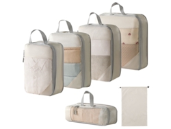 EIFSON - Juego de 6 bolsas organizadoras con cordón para bolsos (beige)