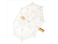 Pequeño Encaje Paraguas Para Boda Decoración Artesanal Beige Materiales De Decoración Del Hogar