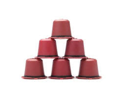 Filtro de café, 6 cápsulas reutilizables para Nespresso con cuchara y cepillo Eifson (rojo)