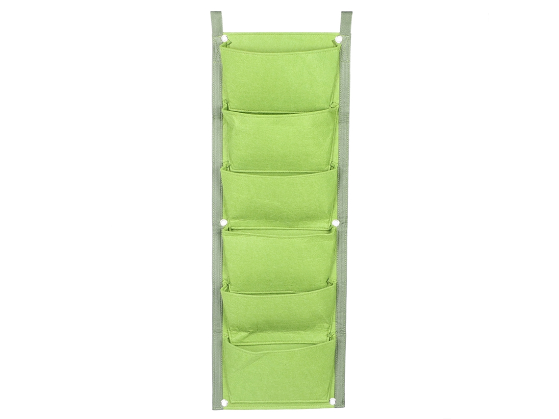 Bolsas de cultivo verticales con 6 bolsillos, macetas colgantes para montaje en pared para jardines exteriores.
