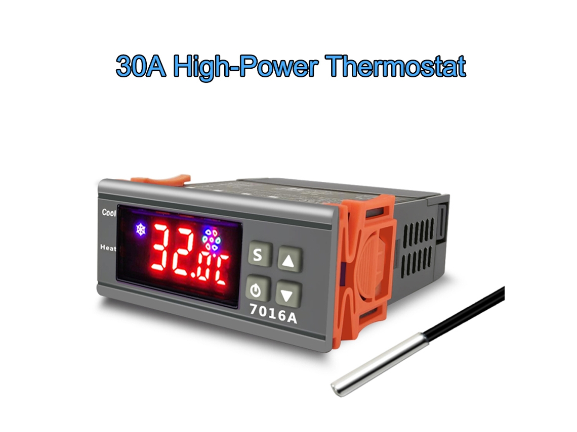 Controlador De Temperatura Digital 7016a Termostato Con Sensor Ntc Calefacción Refrigeración Refrigerador Incubadora 30a