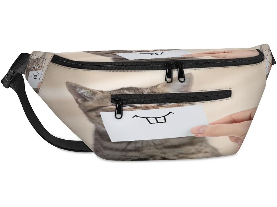 Bolso Bandolera Unisex Tropicallife Divertido Estampado Gato Para Hombres Mujeres Gran Capacidad Bolso Cruz