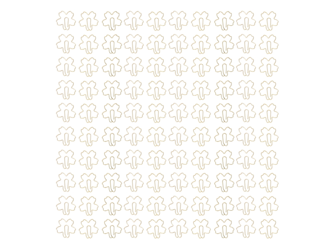 100 Clip De Papel Estilo Sakura Bonitos Clip De Papel Para Oficina Escuela Hogar En Caja De Metal Dorado Durable