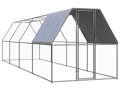 vidaXL Jaula gallinero de exterior de acero galvanizado 2x8x2 m
