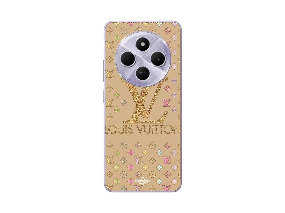 Funda Louis Vuitton Lv Logotipo Dourado para Xiaomi Redmi 14C MANIACASE Negro