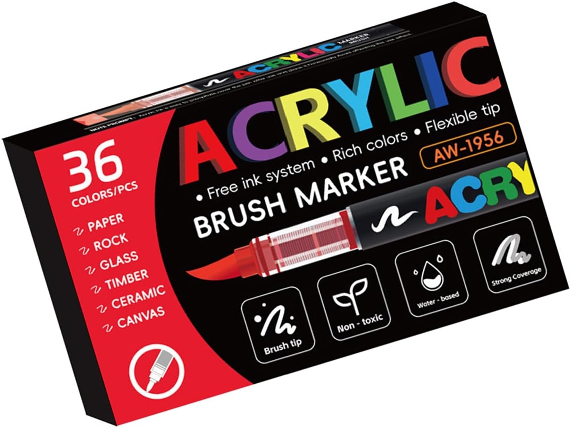 Rotulador De Pintura Acrílica Con Punta De Pincel Flexible Para Dibujar Sobre
