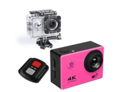 La cámara de acción Klack Pro 4K captura cada momento en HD - Rosa | Control remoto | Varios accesorios de montaje incluidos.