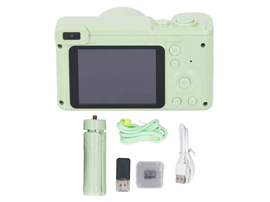 Ats-cámara De Video Digital 4k 96mp 2.4 Pulgadas Dobles Cámaras Reconocimiento Facial Para Estudiantes Niños Verde
