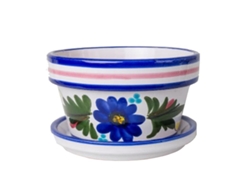 Maceta baja ceramica flor 10x17 cm