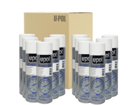 Conjunto 12 Aerosol DISPIVAL U-Pol Power Can Pcgw Blanco Brillante 9010 (500 ml)