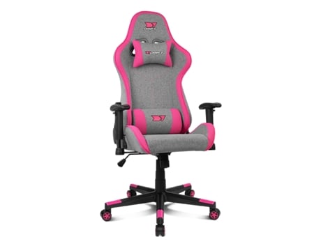 Silla Gaming DRIFT Dr90 Pro (Hasta 150kg - Elevador a Gas Clase 4 - Rosa y Gris)