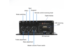 Mini Amplificador De Audio De 12 V Ak370 Bt Usb Sd Fm Lcd Control Remoto 20w+20w Graves Agudos