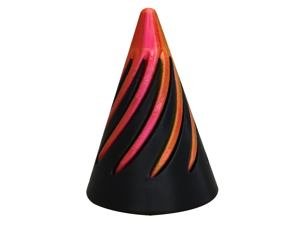 Ats-cónica Impresionada 3d Impossible Cone Escultura Pirámide Passthrough Para Oficina Hogar Negro Rojo