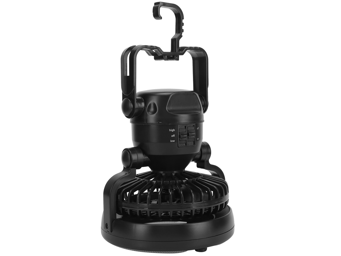 Linterna LED con ventilador de 18 pulgadas para camping y exteriores, de ABS, práctica.