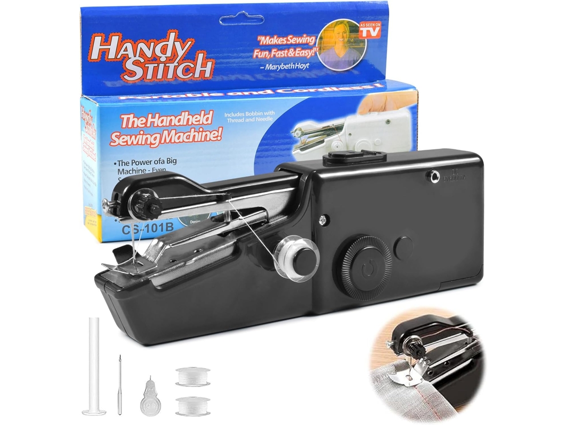 Máquina de coser portátil Máquina de coser eléctrica para viajes, hogar y bricolaje Negro GERTIZ