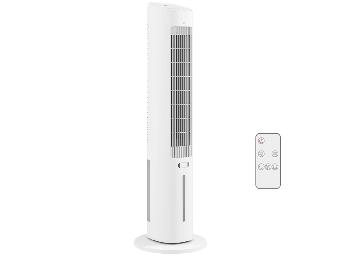 Aire Acondicionado Humidificador Ventilador Torre 3 En 1, Oscilación 48°, 3 Velocidades, 3 Modos, Blanco