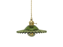 Lámpara Colgante De Cristal De Estilo Industrial Vintage (base E27), Bombilla Colgante De Estilo Industrial (cristal Verde, Bombilla No Incluida)