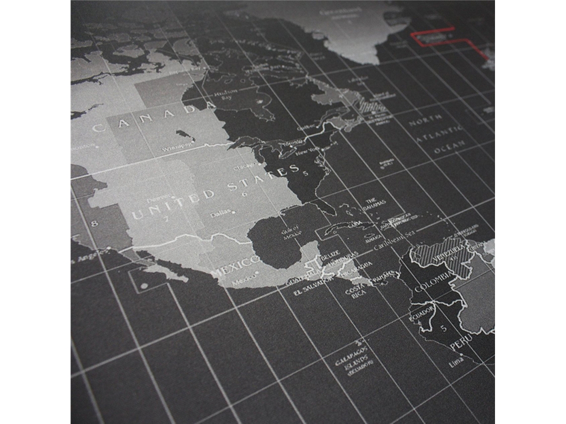 Gran Mouse Pad Con Mapa Mundial, Impermeable, Antideslizante, 900400mm, Negro Luz Dourada