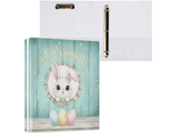Besportble Carpeta De Conejito Pascua Redondo Y Portapapeles Oficina Pvc. 27,9 X 21,6 Cm 31,5 27 6