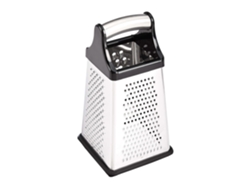 Rallador De Acero Inoxidable De 4 Lados Con Compartimento De Almacenamiento, 24 Cm