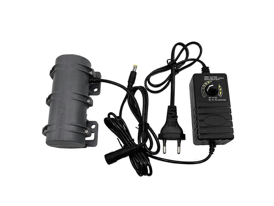 Mini motor vibrador portátil de 12 V, 3800 rpm, 10 W para sistemas de alerta, camillas de masaje y vibradores con velocidad ajustable. Enchufe europeo.