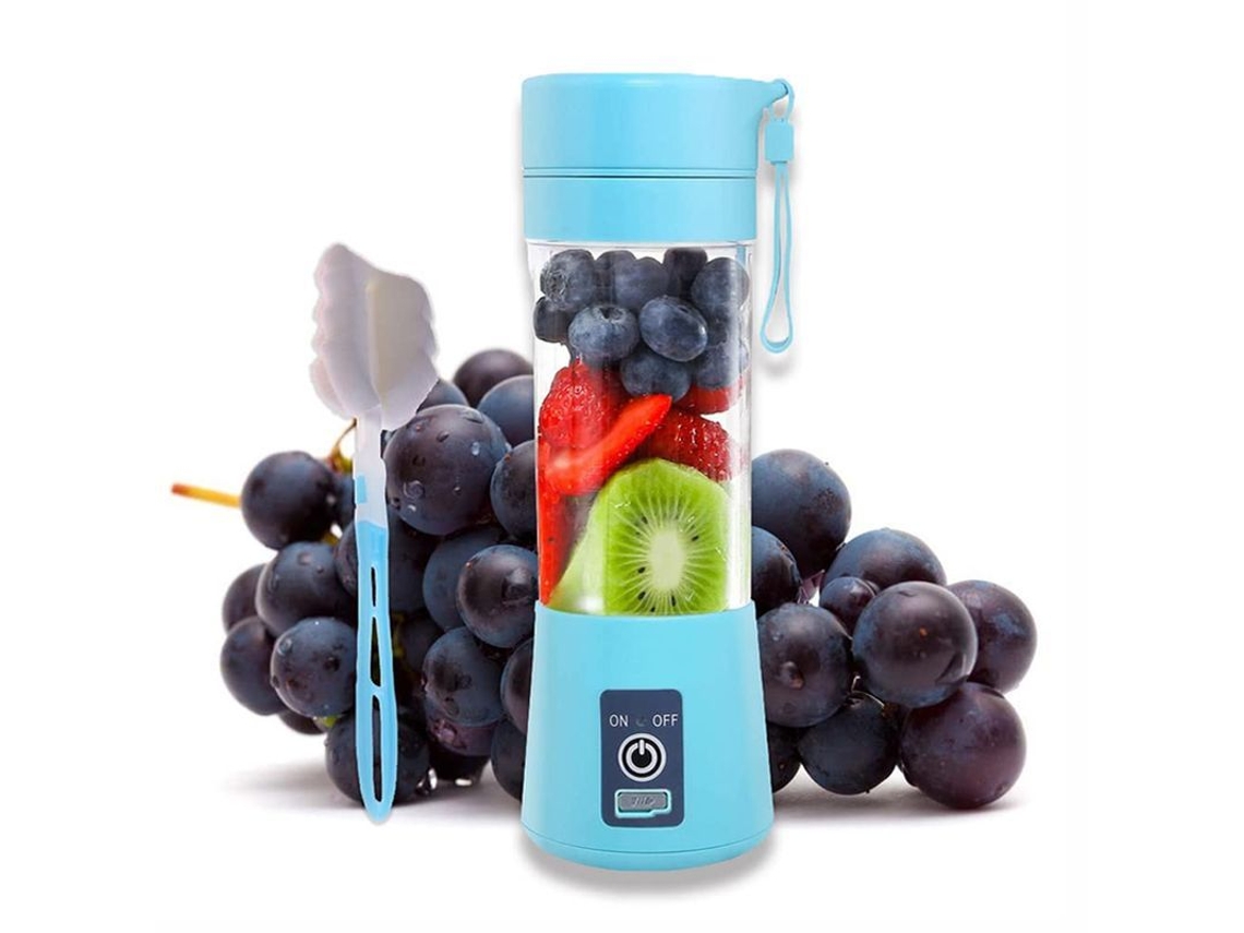 Licuadora Portátil, Mini Licuadora Para Batidos, Vaso Para Jugos, Mezclador Personal De Frutas, Azul