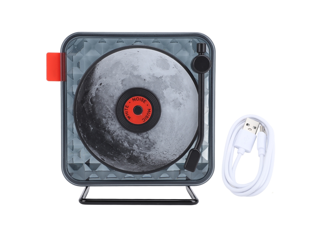 Altavoz Bluetooth Vintage Con Luz Nocturna Y Ruido Blanco Estéreo Inalámbrico Negro