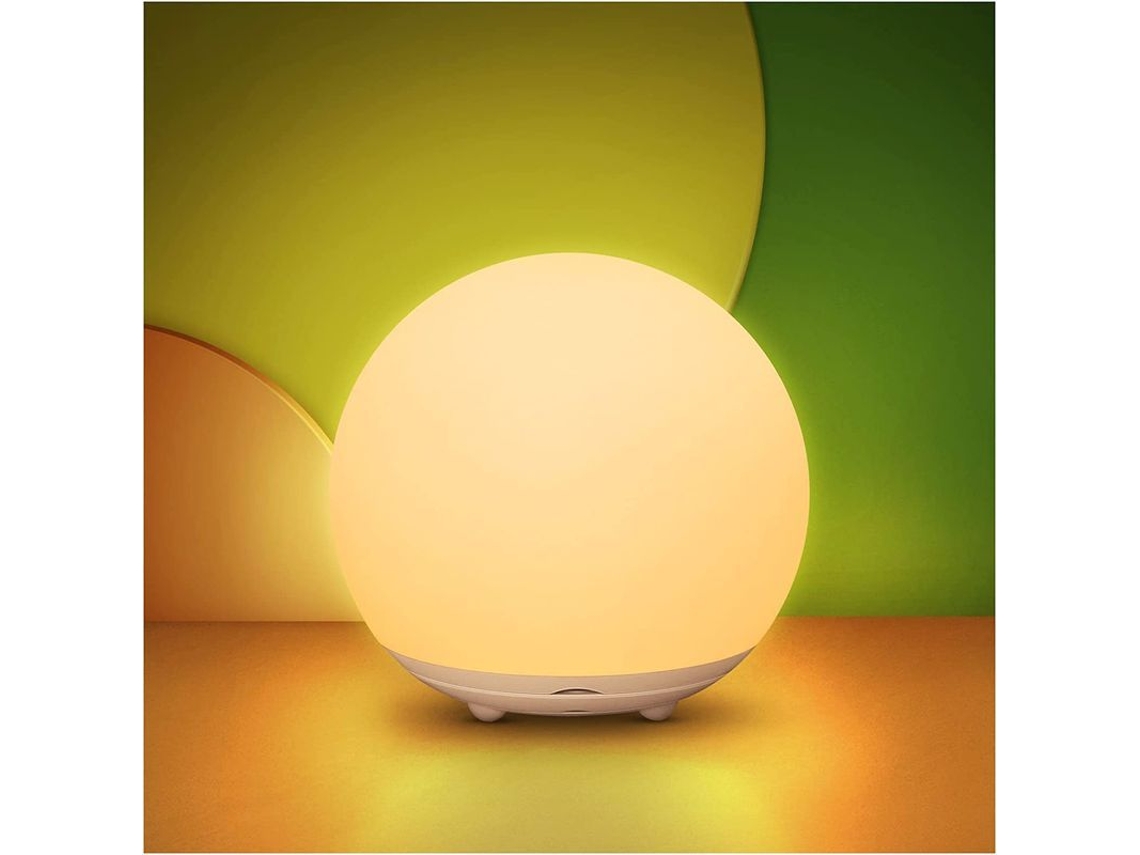 Luz Nocturna Infantil, Bombilla Led Recargable Con Luz Blanca Cálida Ajustable Y Cambio De Color Rgb, Control Táctil.