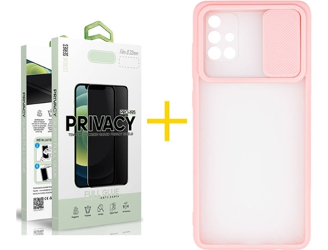 Carcasa + Protector de Pantalla para Samsung Galaxy A71 SKYHE Rosa Pastel