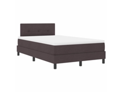 Maison Exclusive - Cama Tipo Box Spring Con Led Marrón Oscuro 120 X 200 Cm Tela