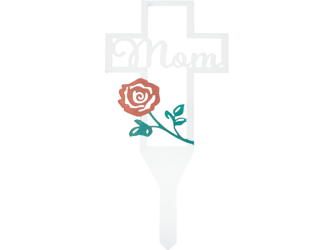 Decoración De Hierro Artesanal Inoomp Para Exteriores, Un Adorno Para Jardín Con Estaca Blanca Para Cementerio Y Poste
